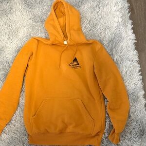 Orange Pullover Hoodie - Men's Casual Hooded Sweatshirt